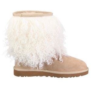 Authentic Women’s Linda Suede and Curly Sheepskin Ugg Boot